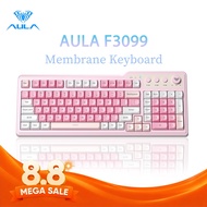 AULA F3099 Membrane Keyboard 99 Keys Tri-mode RGB Multi-function Roller for Wireless Office Keyboard