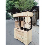 booth minimalis modern gerobak jualan booth kayu jati Belanda