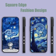 Casing For Samsung A15 A25 S24 Ultra A55 S23 FE A35 Galaxy S24 Fe A56 Snoopy Under Van Gogh's Starry