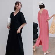 Plus Size Loose T-Shirt Dressvbackless Collar Dress