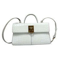 Cafune Handbag Purse leather Stamping process White Direct from Japan Secondhand