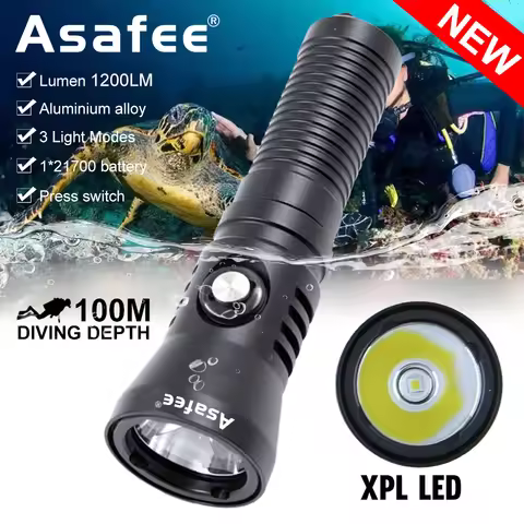 Asafee DT11 Scuba Dive Light XPL 1200lumen Underwater Small Handheld Diver Torch Waterproof LED Divi