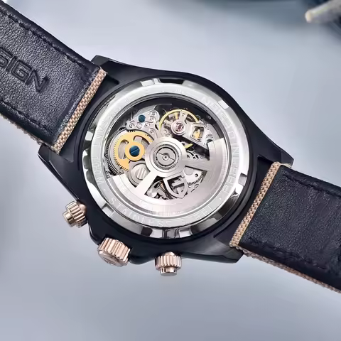 PAGANI DESIGN 40MM Rainbow Bezel Chronograph Sapphire Luxury Automatic Mechanical Watches Men's Stai