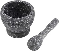 Manual Plastic Garlic, Grinder Toy Steering Grinding Bowl Kitchen Tool(1) Spices Herbs Mortar Pestle Set (Granite)