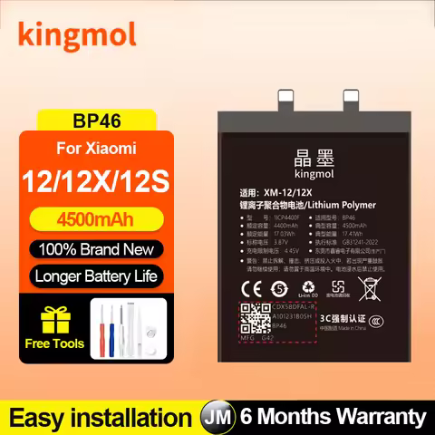 BP4K BP45 BP46 Battery for Xiaomi 12 12X 12S Pro Ultra 12Lite Replacement Batteries For Redmi Note 1
