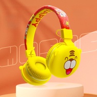 Happy Tiger Bluetooth Headset Cartoon 85dB Wireless Stereo Music Earphone With Microphone