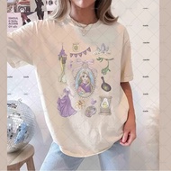 แฟชั่นผู้หญิงน่ารัก Vintage Disney Tangled Rapun Disney Princess Rapunzel TShirt Disney Family Trip 
