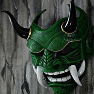 หน้ากากฮาโลวีนผีญี่ปุ่น Hannya หน้ากากแฟนซี Prajna หน้ากากครึ่งหน้าซามูไร