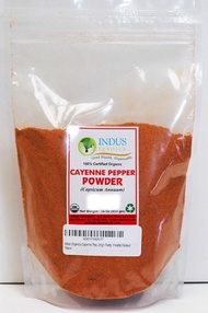 Indus Organics Cayenne Pepper Powder (60000 SHU) 1 Lb Bag Steam Sterilized Premium Grade High P