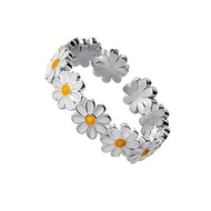 Lovely Daisy Flower Rings You Are My Sunshine Daisy Blooms Enamel Adjustable Open Ring Delicate Ever