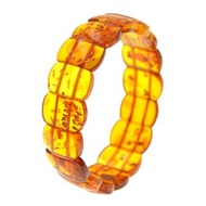 【正佳珠寶】天然金珀花珀 傳家典藏金花珀手排手珠 15x10mm花珀