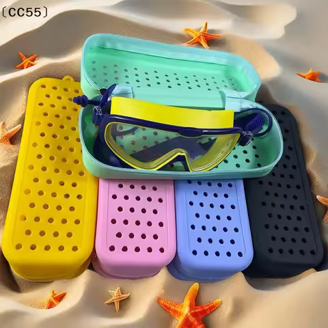 Portable Silicone Swim Goggle Case Perforated Breathable Eyeglasses Storage Bag Durable Swimming Gog