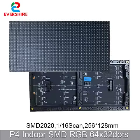 LED Indoor P4 256x128mm Screen Panel video Module 64x32 Pixels 1/16 Scan SMD RGB Full color Matrix D