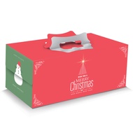 RedMan Log Cake Box - Xmas Red and Green (13.375 x 7 x 6")