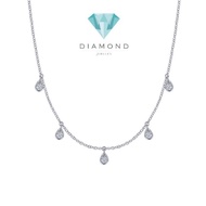 Pear Five Floating Diamond necklace 18k White gold