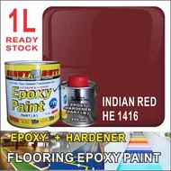 HE 1416 INDIAN RED  ( 1L ) EPOXY PAINT ( HEAVY DUTY BRAND ) CAT EPOXY LANTAI / Heavy Duty Protection / CERAMIC TILE CEMENT