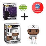 Funko Lewis Hamilton White Jersey with Helmet F1 Racing with 1 Random Exclusive