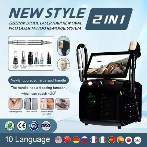 2in1 4000W 4-Wave 755/808/940/1064nm Professional Soprano Diode Laser Hair Removal Technology Painle