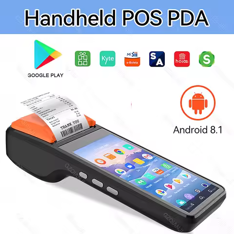 Android 8.1 POS PDA Terminal with 58mm Receipt Bill Thermal POS Printer Point Of Sale System Device 