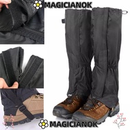 MAGICIANOK Camping Hiking Leg Gaiters, Waterproof Black Walking Boot Gaters,  Zipper Breathable Outd