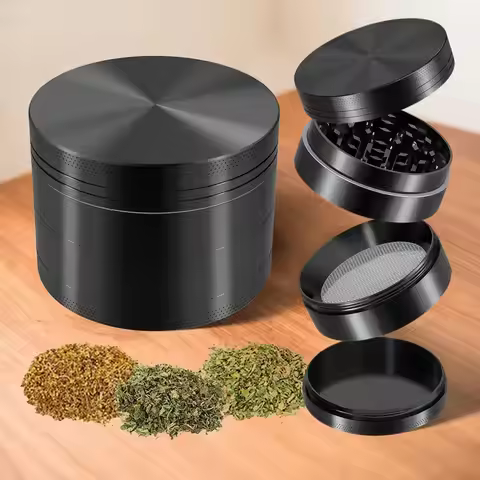 Metal Herb Grinder 4-layer Manual Spice Mill Pepper Mortar Crusher Raw Grass Tobacco Grinder Smoking