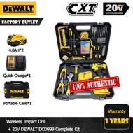 DeWalt DCD999 20V Brushless Hammer Drill Kit 2x4.0Ah w/ Manual Tool Set | Malaysia Warranty | Free S