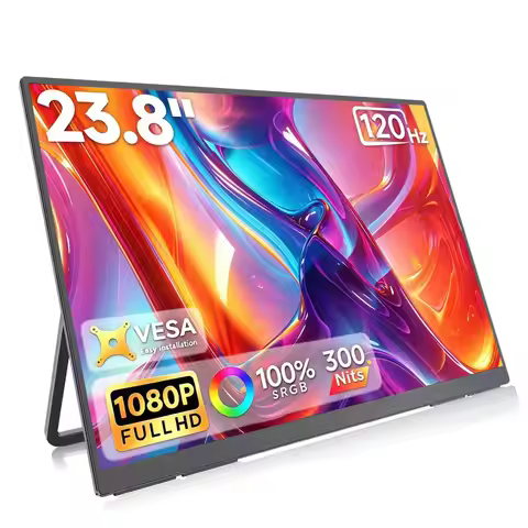 23.8 Inch 120Hz 1920*1080P FHD Portable Monitors 100%sRGB IPS 16:9 With Type-C Mini HDMI For Laptop 