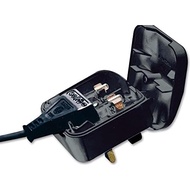 European Schuko to UK Converter Plug, 13A, Black (Grounded Schuko Plugs) POWERCONNECTIONS