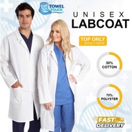 [UNISEX] Premium White Lab Coat Long Sleeve | Baju Doktor Lelaki & Perempuan | Student/Nurse Use