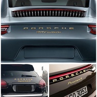 PORSCHE gold letter logo Carrera gts turbo macan Cayenne Cayman 718 Boxster 911 Panamera front and r