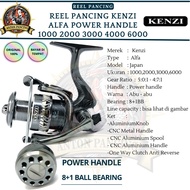 Reel Pancing Kenzi Alfa 1000 2000 3000 6000 Power Handle 8+1 Ball bearing