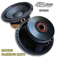 Speaker SPL 8P800 Komponen Spiker Midle 8 inch Original Bonus Packing Kayu