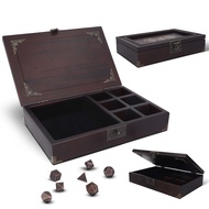 HORNATE DND dice tray 2 in 1 - dnd dice sets metal with a wooden box - dice tray for rolling & stora