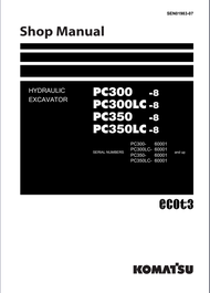 Komatsu PC300-8 PC300LC-8 PC350-8 PC350LC-8 Hydraulic Excavator Workshop Repair Service Manual
