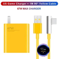 Cốt phiếu tốt Cho Xiaomi 67W Bộ sạc nhanh Sạc Turbo màu vàng + 6A Type-C Khuỷu tay game Dây sạc cho