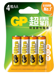 超霸 - GP特強鹼性電池 AA 4粒裝 [GPPCA15AU757] (新舊包裝隨機發貨)[C25]