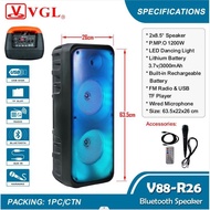 VGL RECHARGEABLE BLUETOOTH SPEAKER WITH FREE USB AND MICROPHONE ( V88 R26 )