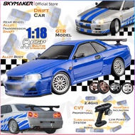Skymaker LDRC 1/18 RC Drift Car LD1899 GTR Mode R34 2.4GHz RWD with Gyroscope on-Road Alloy Body She
