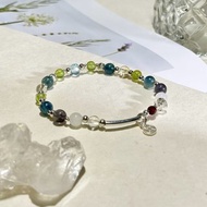 錢程萬里 純銀 |紅石榴 |藍綠晶|藍磷灰石|藍月光|紫黃晶| A42-2