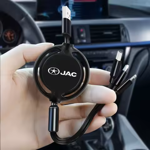 Car 3 In 1 Retractable Micro Data Wire USB Type C 100w Fast Charging for JAC Refine J3 J2 S5 A5 J5 J
