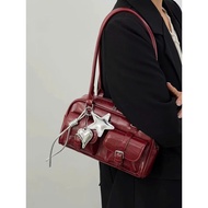 Catidere Boston style red handbag