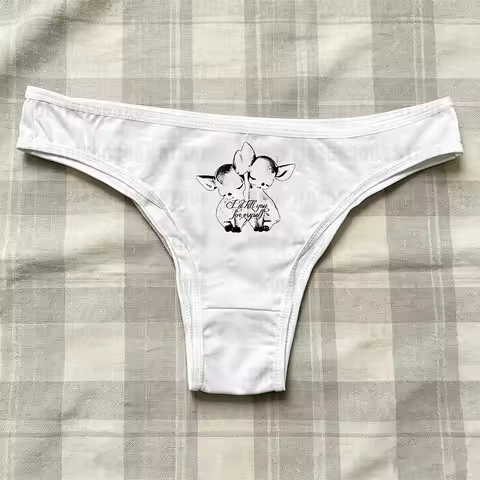 Women's Gothic letter cartoon cartoon printed triangle underwear Y2K Grunge summer beach outfit biki