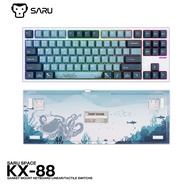 SARU คีย์บอร์ดเกมมิ่งบลูทูธ-ไร้สาย KX-88 Deep Sea TKL Keyboard มาพร้อมคีย์แคปสกรีนลายสวยงาม [สินค้าป