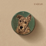 EMJOUR Double-Sided Embroidered Charm-Tabby Dog|Pet Souvenir Gift Dog Key Ring Accessories