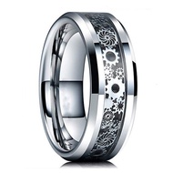 แหวนฮิปฮอปแบบวินเทจทำจากสแตนเลสสตีลสำหรับผู้ชายผู้หญิงคู่รักของขวัญเครื่องประดับแฟชั่น