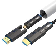 8K Detachable HDMI Fiber Optic Cable 66Feet/20m, Long HDMI 2.1 Cable in Wall, with Dual Micro HDMI a