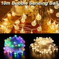 10M 80LED Crystal Ball Light Battery Powered Round Ball LED String Light Room Bedroom Curtain Light 
