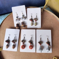 Original Design Chinese Grass Earrings Natural Plant Dried Acorn Fruit Bamboo Market Jewelry Ethnic 