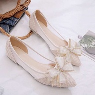 kasut songket heels sexy high heels 2025 musim panas dan musim luruh gaya baru mesh bernafas runcing