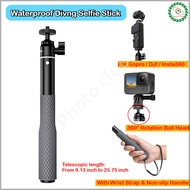 TELESIN Diving Selfie Stick for DJI OSMO 360 360° Rotation Ball Head Selfie Stick for Insta360 X5